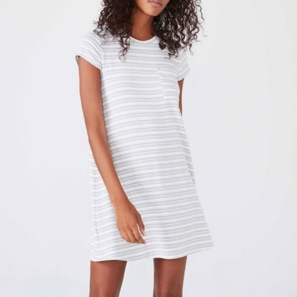 LOU & GREY Striped T-Shirt Dress- XS